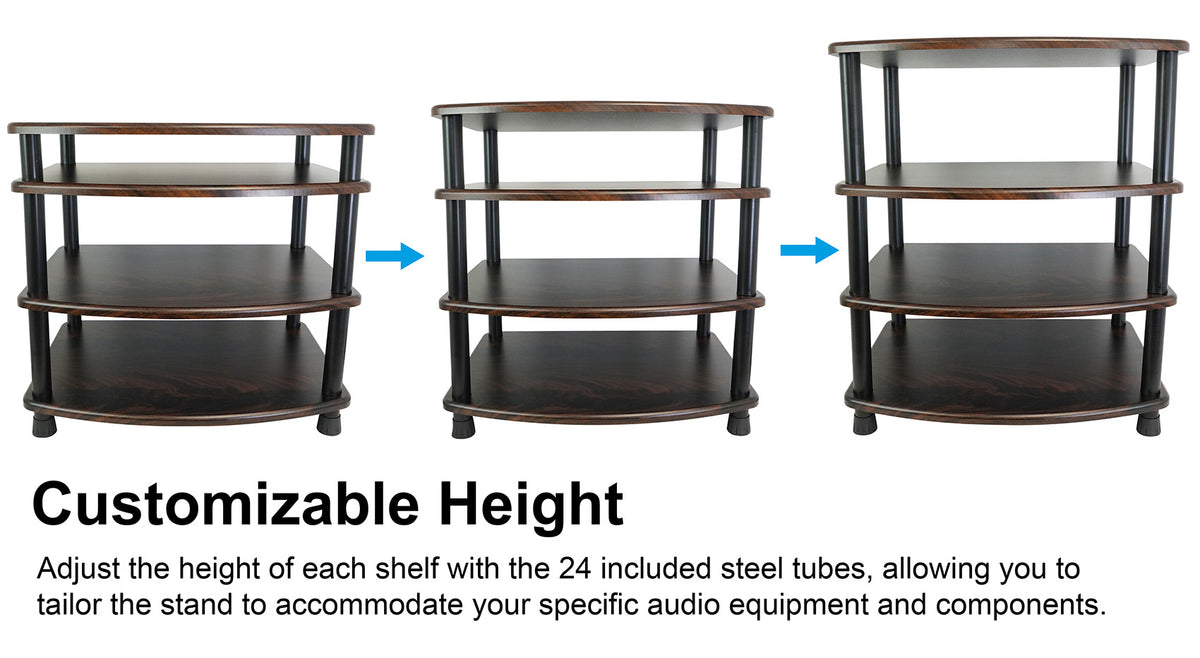 FLX Dark Wood 4-Shelf + Dark Wood Add-On Shelf Bundle