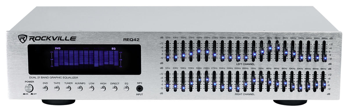 REQ42-S Silver 19" 2 x 21 Band Graphic Equalizer