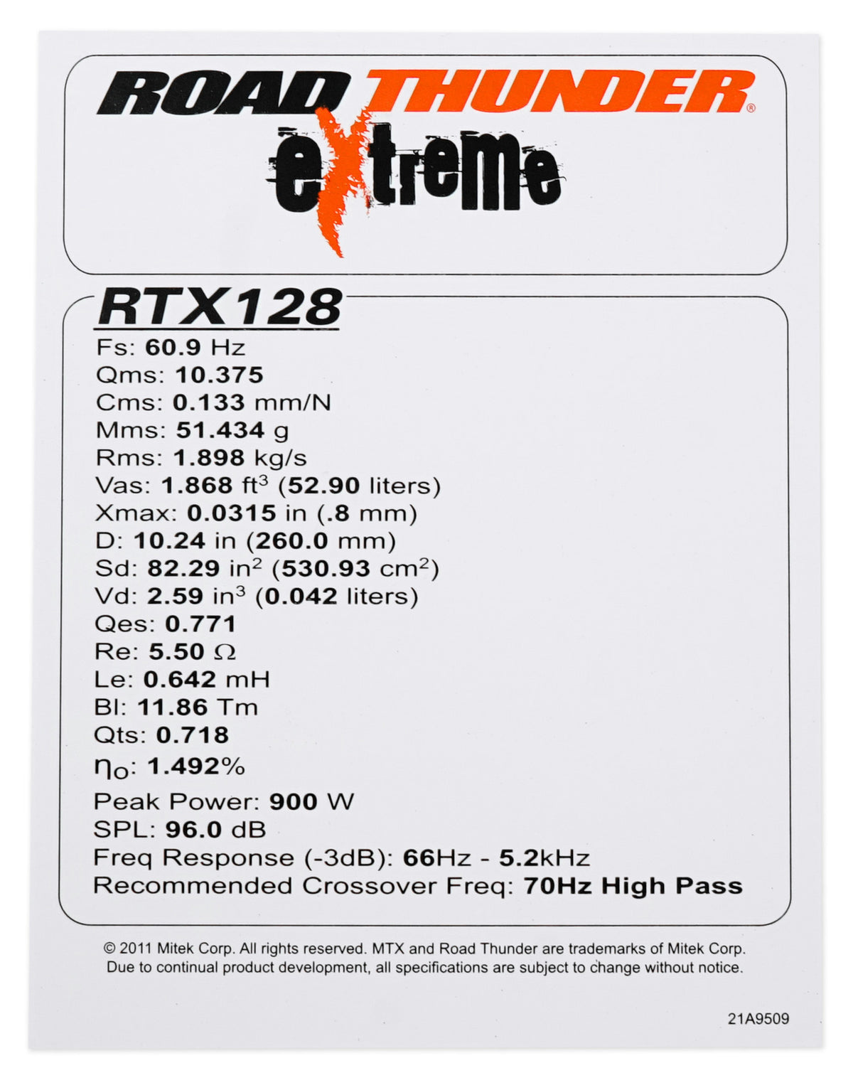4 MTX Thunder RTX128 12" Mid-Bass/Midrange Car/Pro Audio Speakers