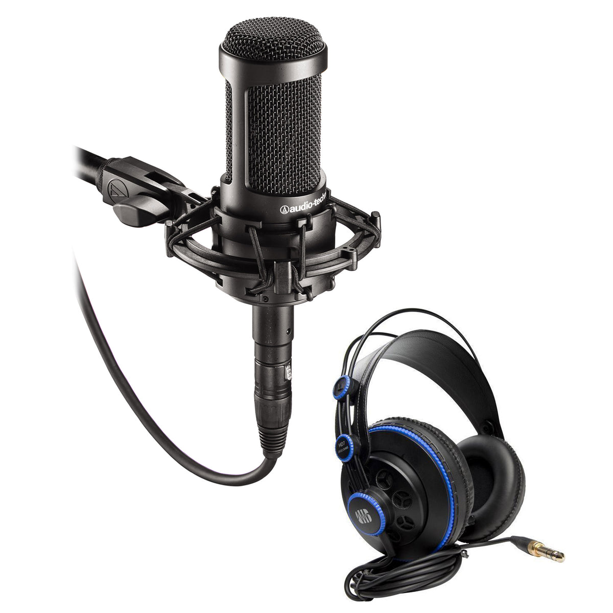 AT2035 Studio Microphone + Case + HD7 Headphones