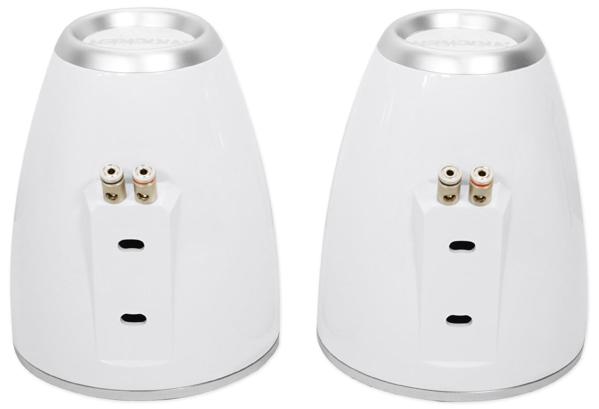 Pair Kicker 43KMTES8W White Marine 8" Speaker Wakeboard Tower Enclosures KMTES8