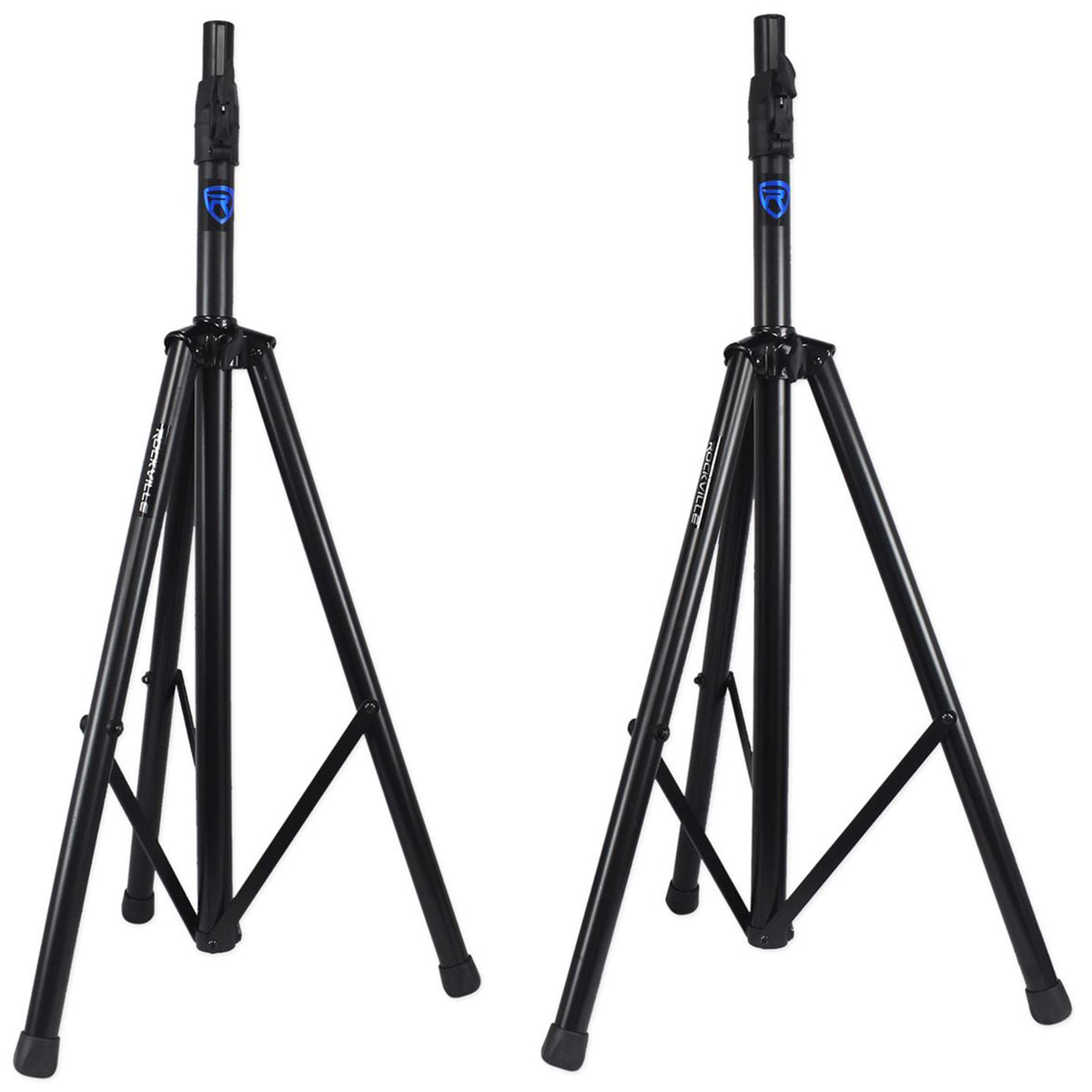 Rockville RVSS3 Pair Tripod Push Button DJ PA Speaker Stands+Air Lowering System