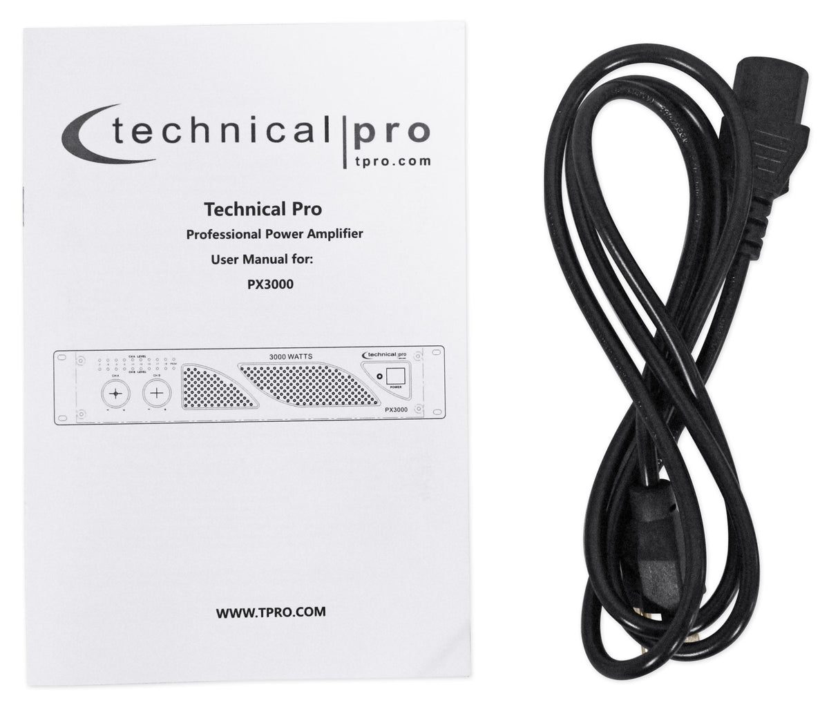 Technical Pro PX3000 Professional 2U 2-Channel 3000 Watt Power DJ Amplifier