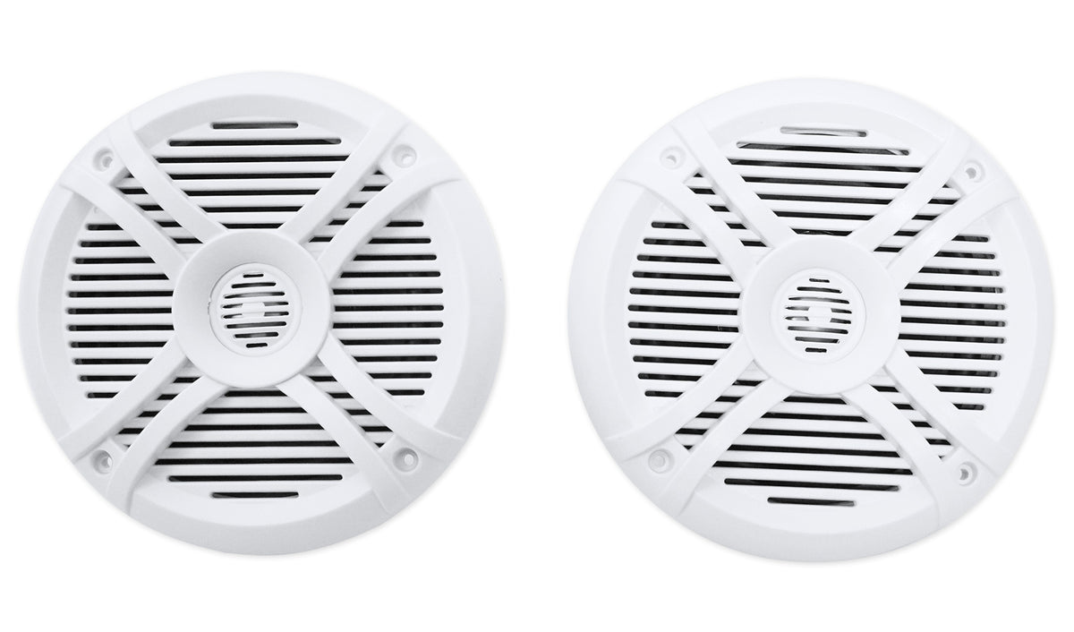 (2) Rockville RMSTS65W 6.5" 800 Watt Waterproof Marine Boat Speakers 2-Way White