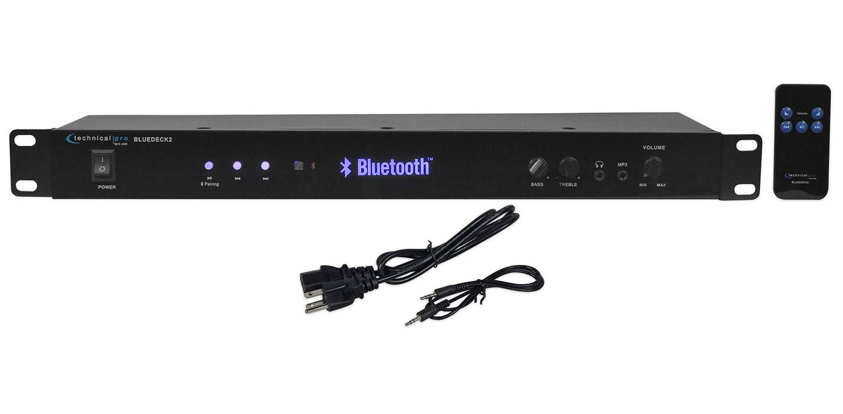 Technical Pro BLUEDECK2 Rack Mountable DJ/Pro Audio Bluetooth Receiver