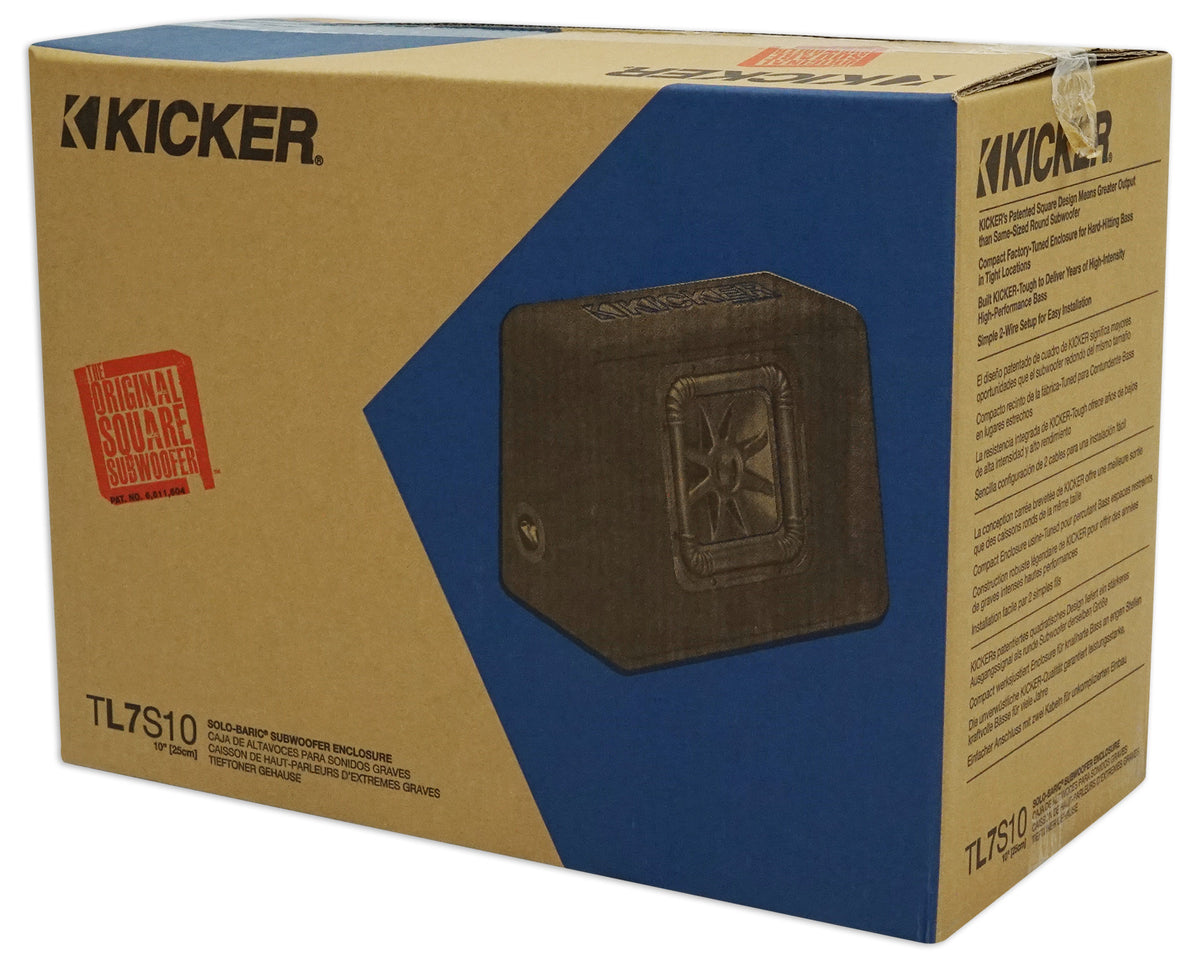 Kicker 44TL7S102 10" 1200w L7 Solo-Baric L7S Loaded Car/Truck Sub Enclosure Box