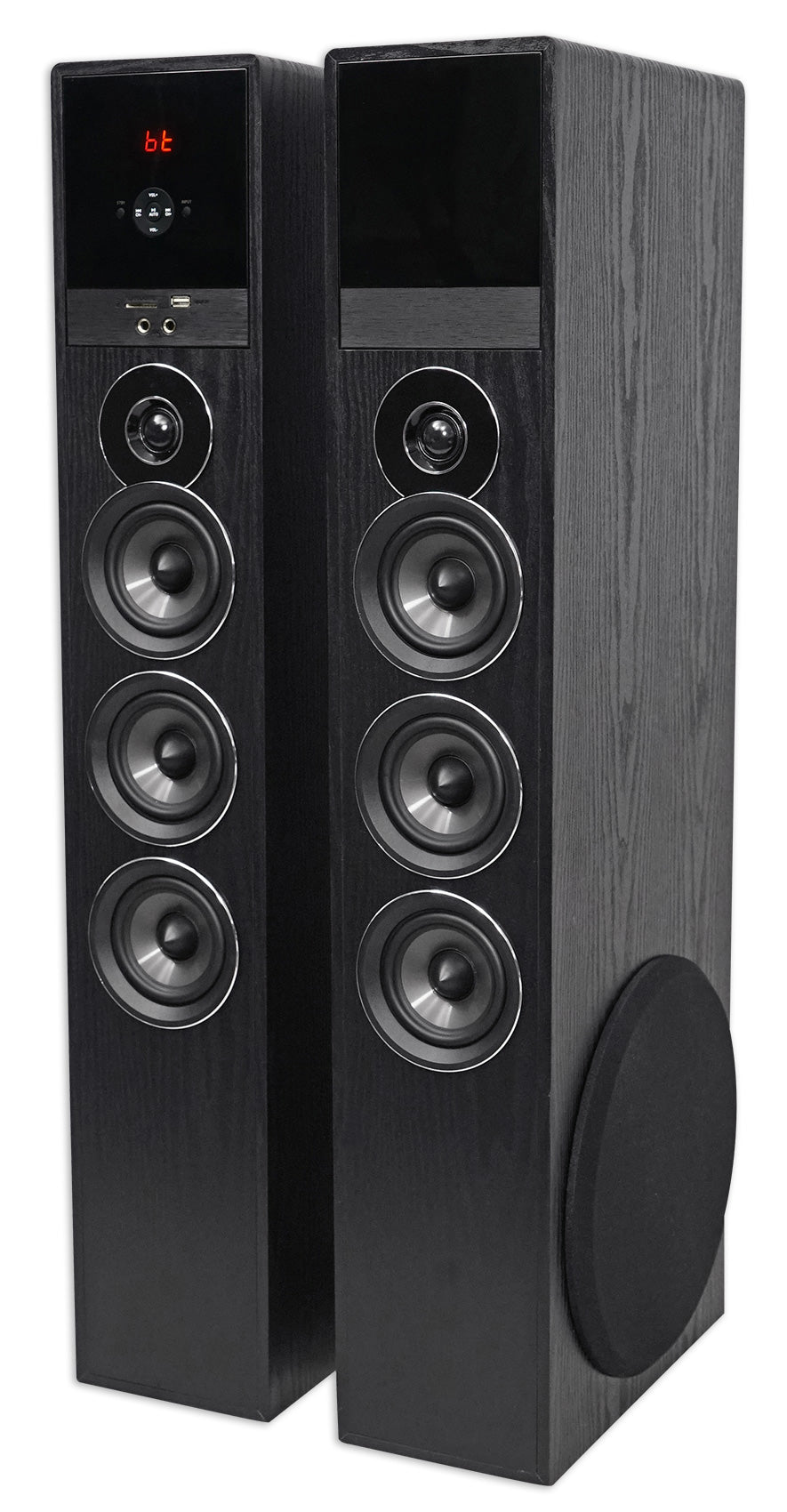 Rockville TM150B Black Home Theatre System Tower Speakers 10" Sub/Blueooth/USB