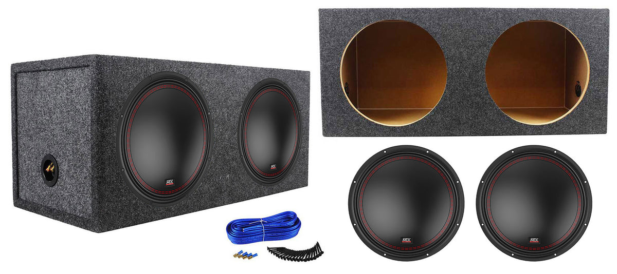 MTX 5512-44 12" 800 Watt DVC 4-ohm Car Audio Subwoofer+Sealed Sub Box Enclosure