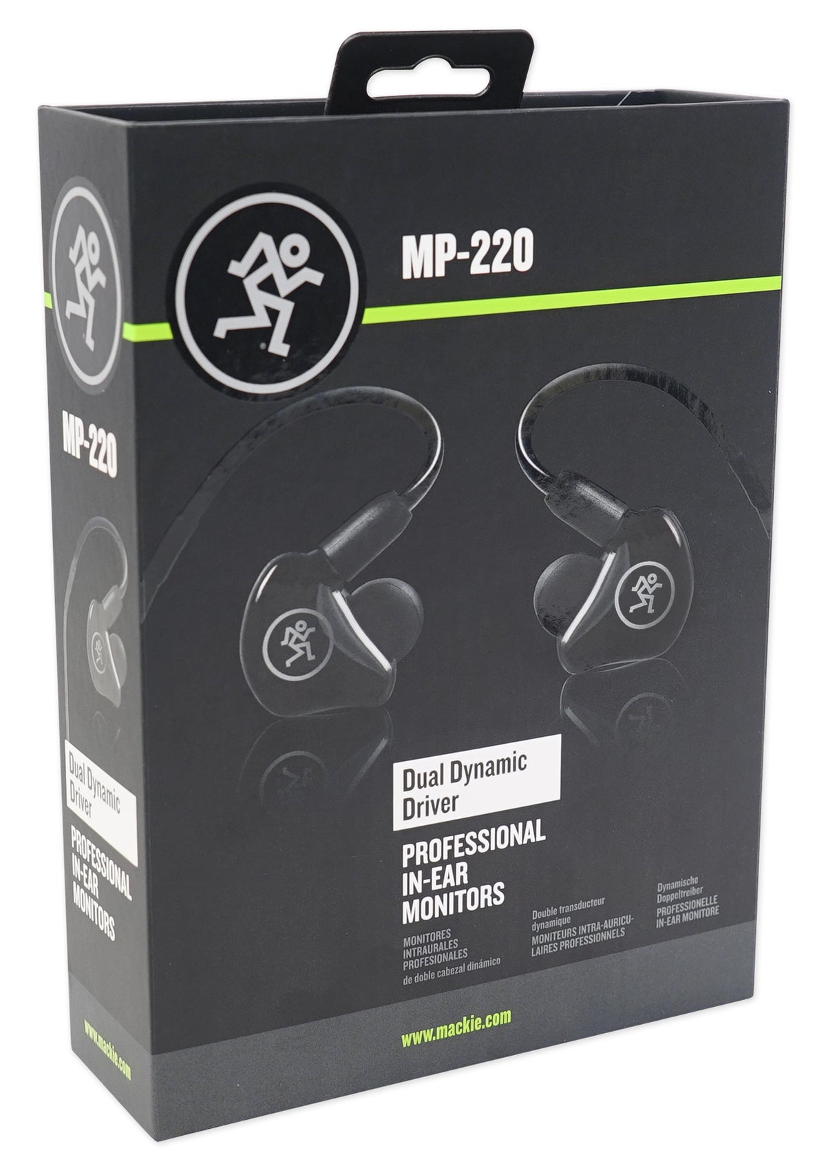 Mackie MP-220 Dual Dynamic Driver Professional In-Ear Monitors+Molded Carry Case