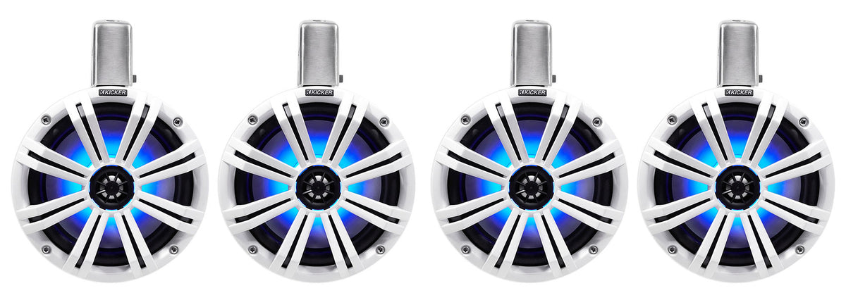 (4) 45KMTC8W 8" Marine Wakeboard Tower Speakers w/LEDs