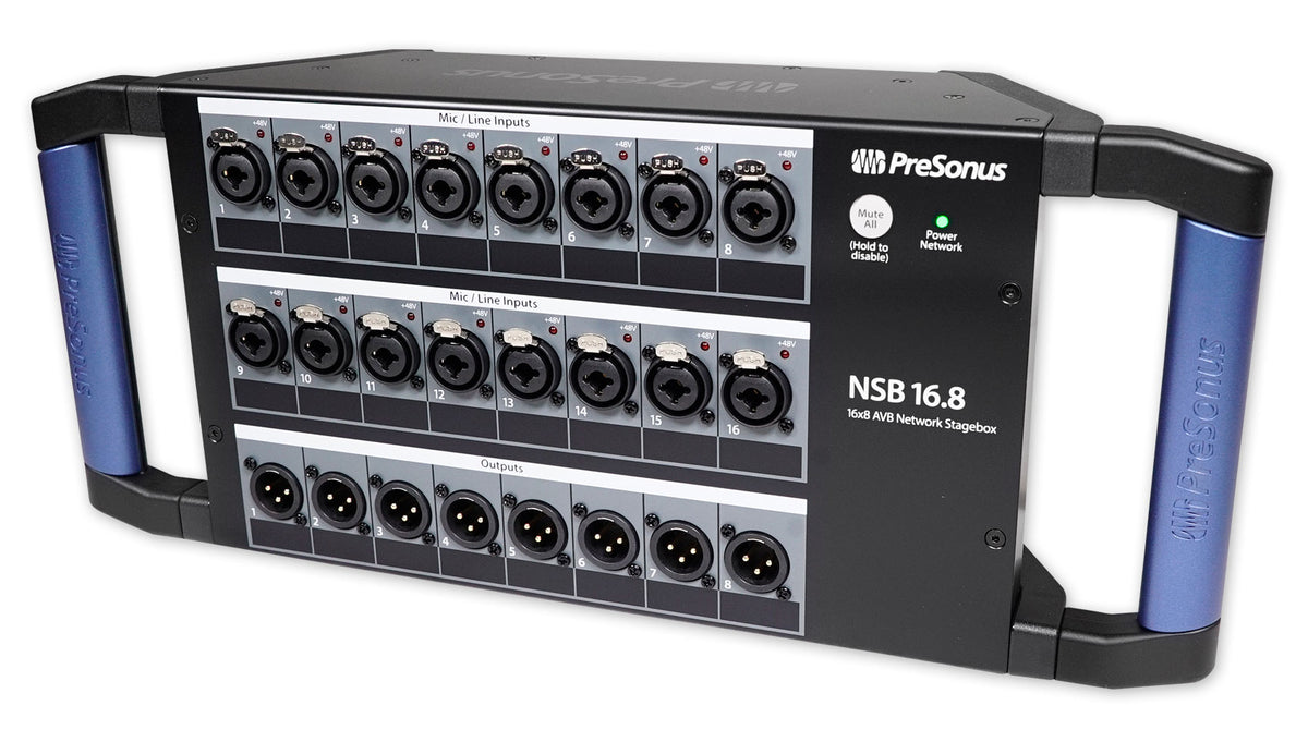 PRESONUS NSB 16.8 16x8 AVB Stagebox w/XMAX Preamps + Rugged Steel Enclosure