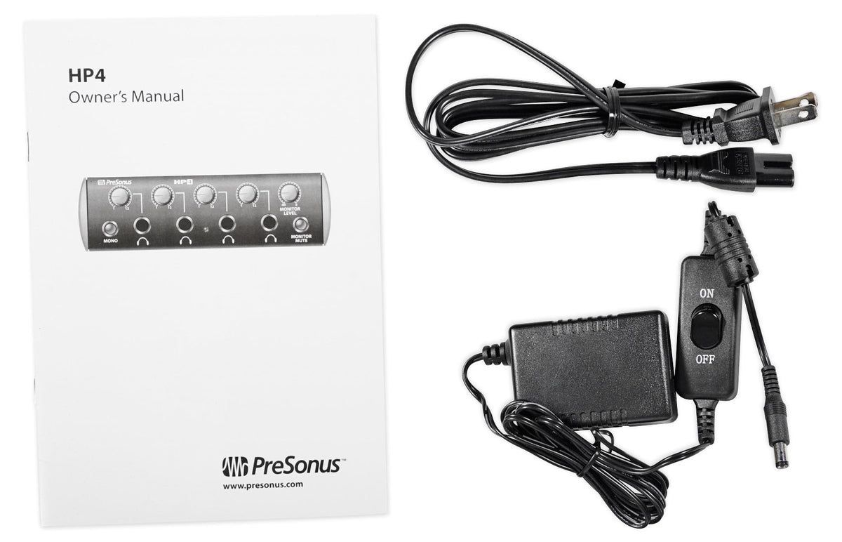 PRESONUS HD9/HP4 PACK With HP4 Headphone Amplifier+ (4) HD9 Studio Headphones