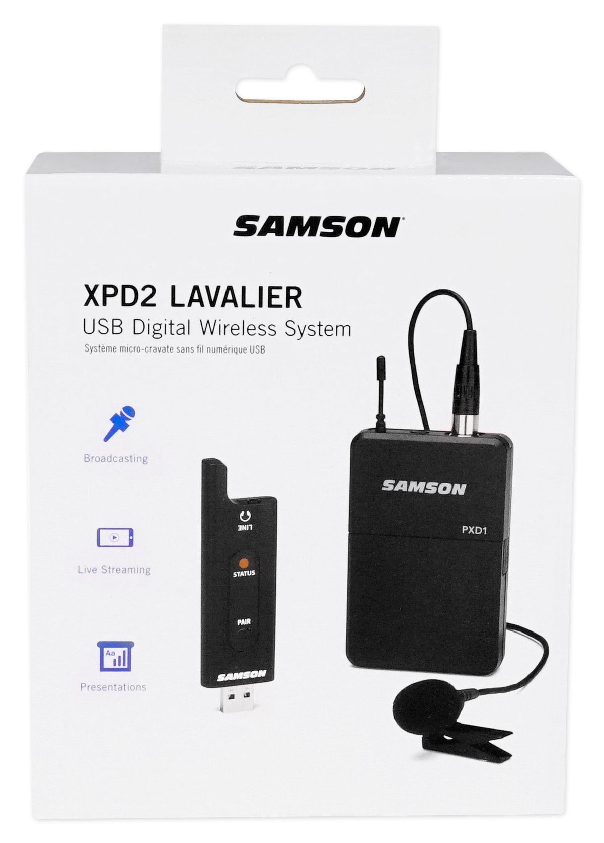 SAMSON Stage XPD2 USB Digital Wireless Beltpack Microphone System w/LM8 Lavalier