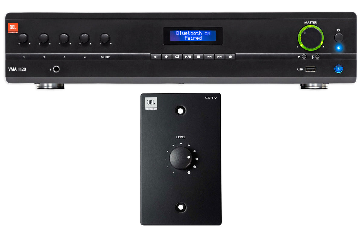 JBL VMA1120 Commercial/Restaurant 120W Bluetooth Amplifier+Black Wall Controller