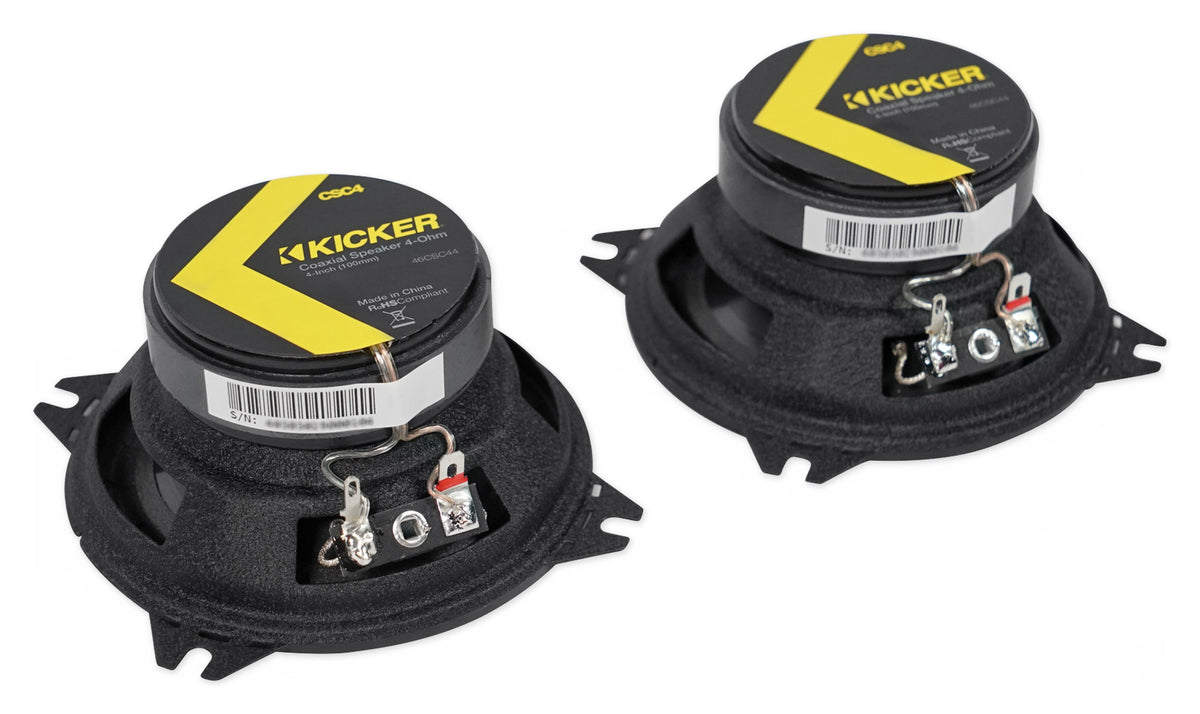 Pair KICKER 46CSC44 4" 300 Watt 4-Ohm 2-Way Car Audio Coaxial Speakers CSC44