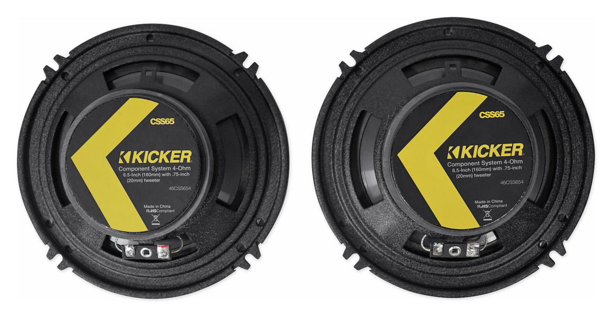 KICKER 46CSS654 6.5" 6 1/2" 600 Watt 4-Ohm Car Audio Component Speakers CSS65