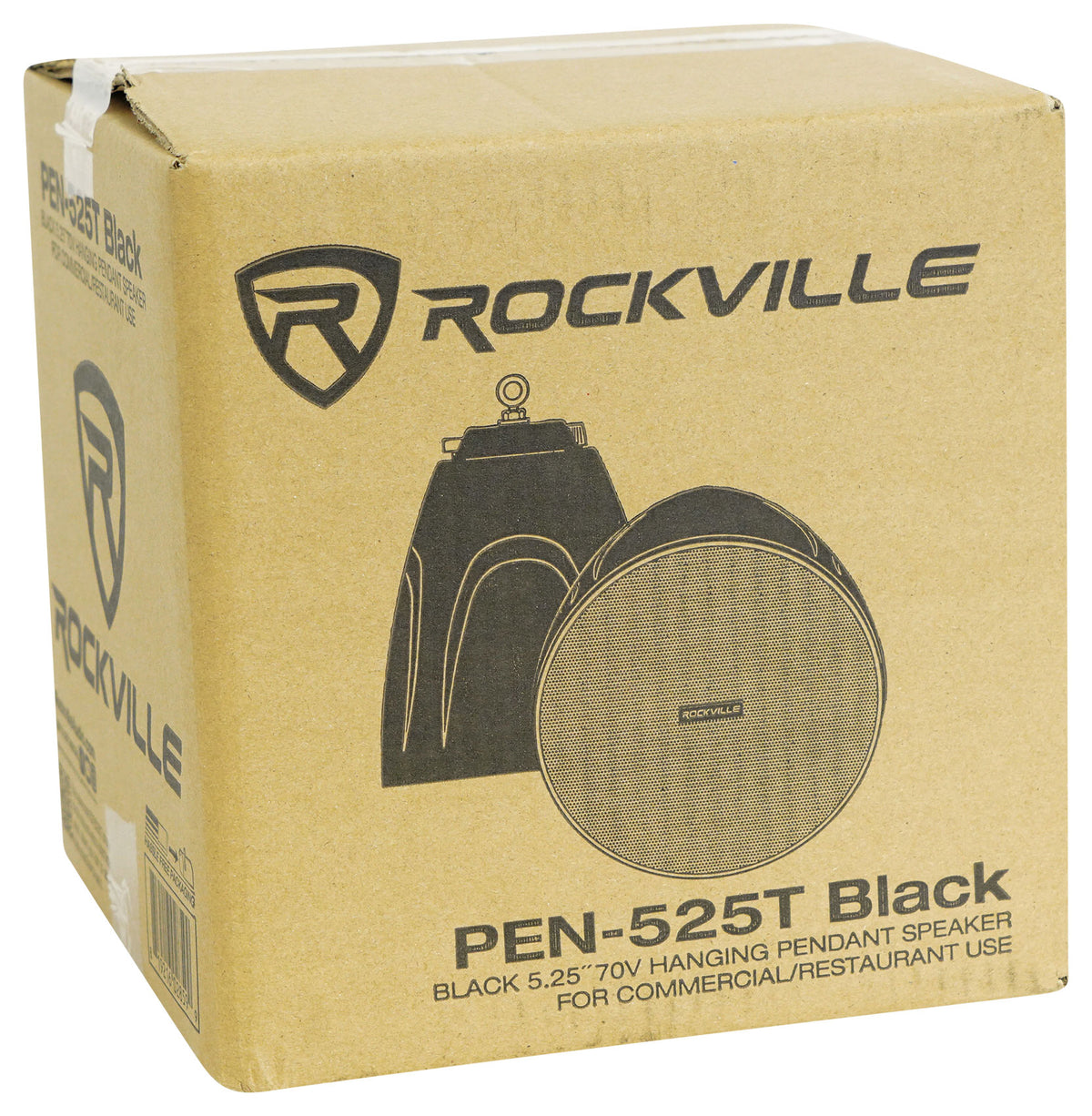 CSA140Z 70V Amplifier + (2) PEN-525T Black Pendant Speakers