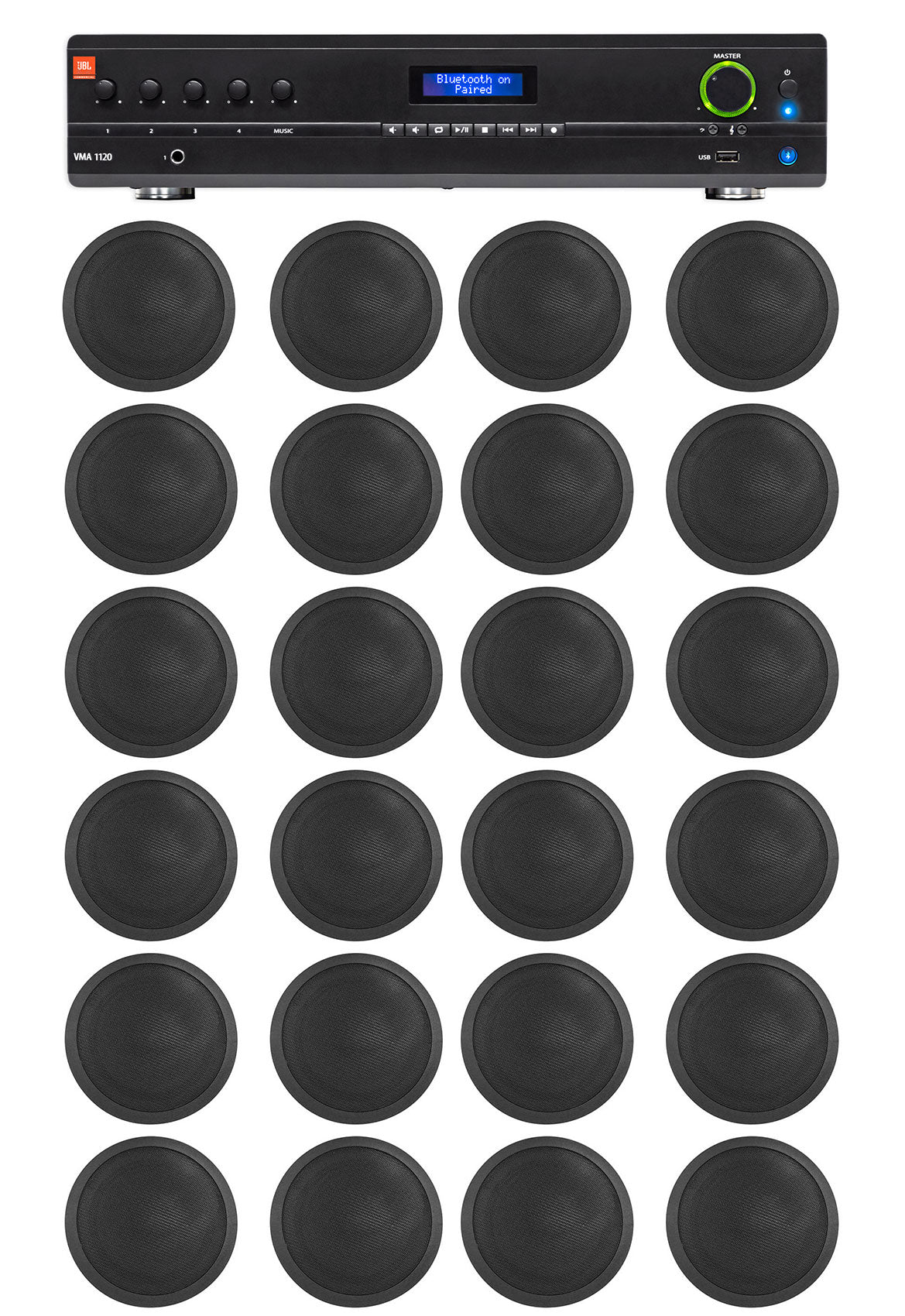 JBL Commercial Amp+24) Black 5" Ceiling Speakers For Restaurant/Bar/Office/Hotel
