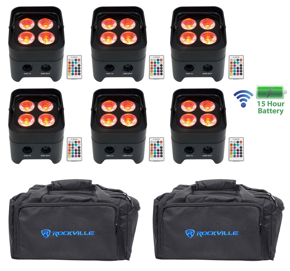 BEST PAR 50 6-Pack + (2) RLB80 Lighting Bags Bundle