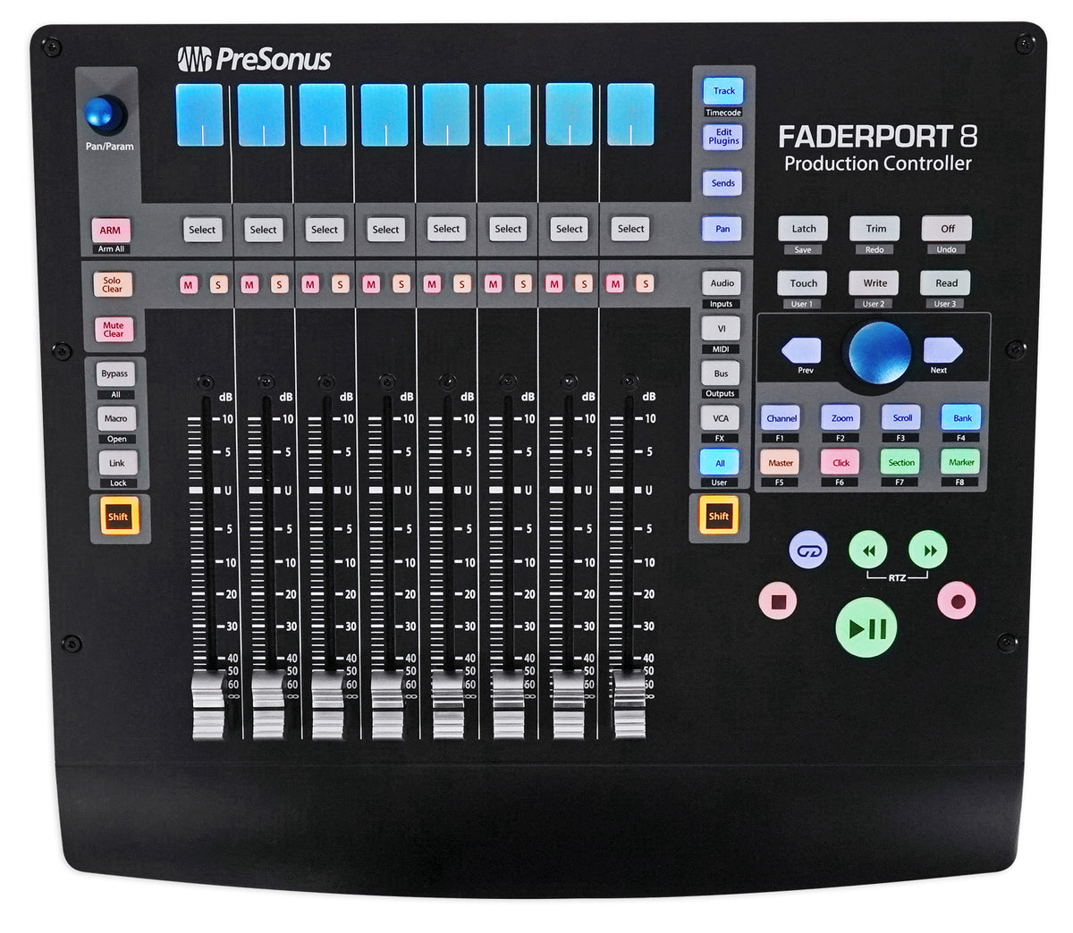 FaderPort 8 DAW Controller + JBL Studio Monitors + Isolation Pads