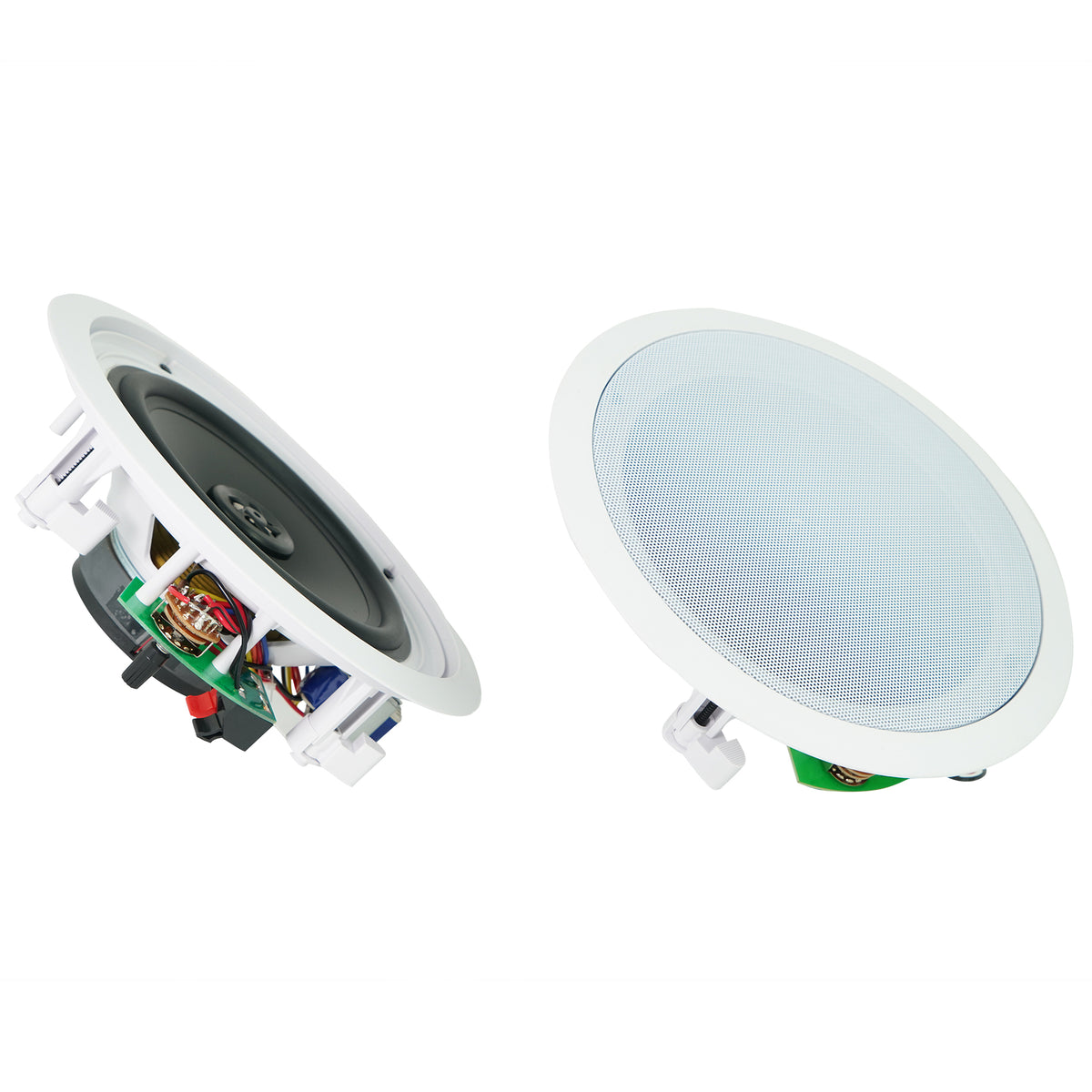 2 Rockville CC80T White 8" Commercial 70v Ceiling Speakers For Restaurant\Bar