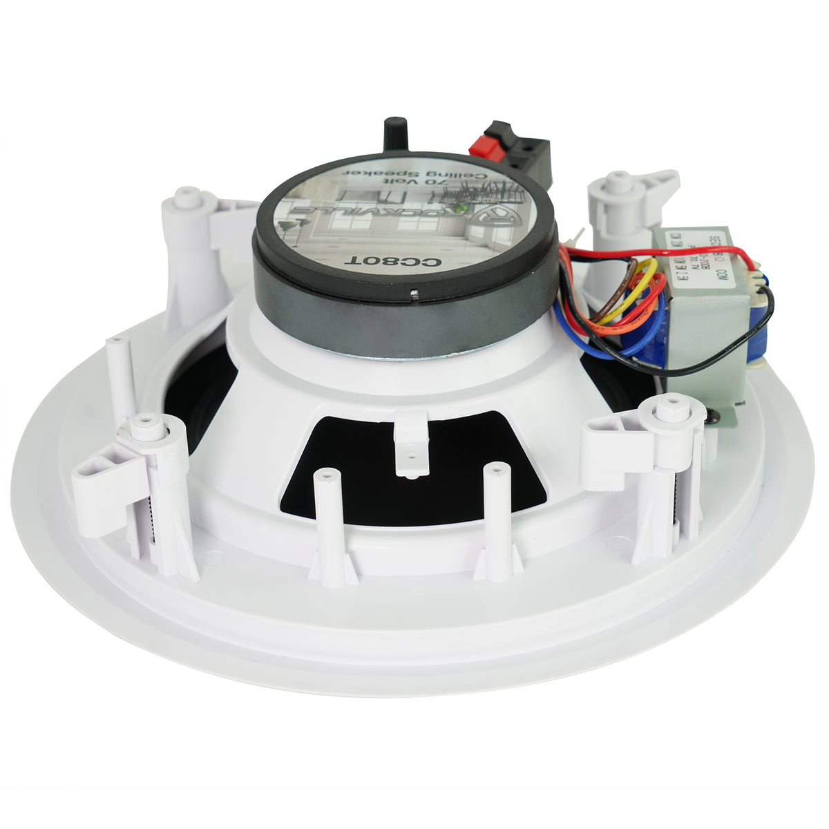 2 Rockville CC80T White 8" Commercial 70v Ceiling Speakers For Restaurant\Bar