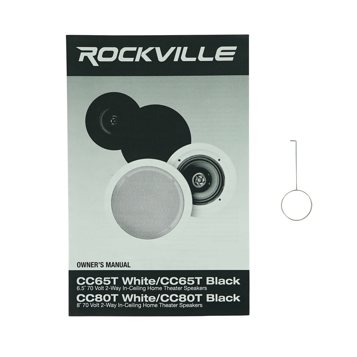 2 Rockville CC80T White 8" Commercial 70v Ceiling Speakers For Restaurant\Bar