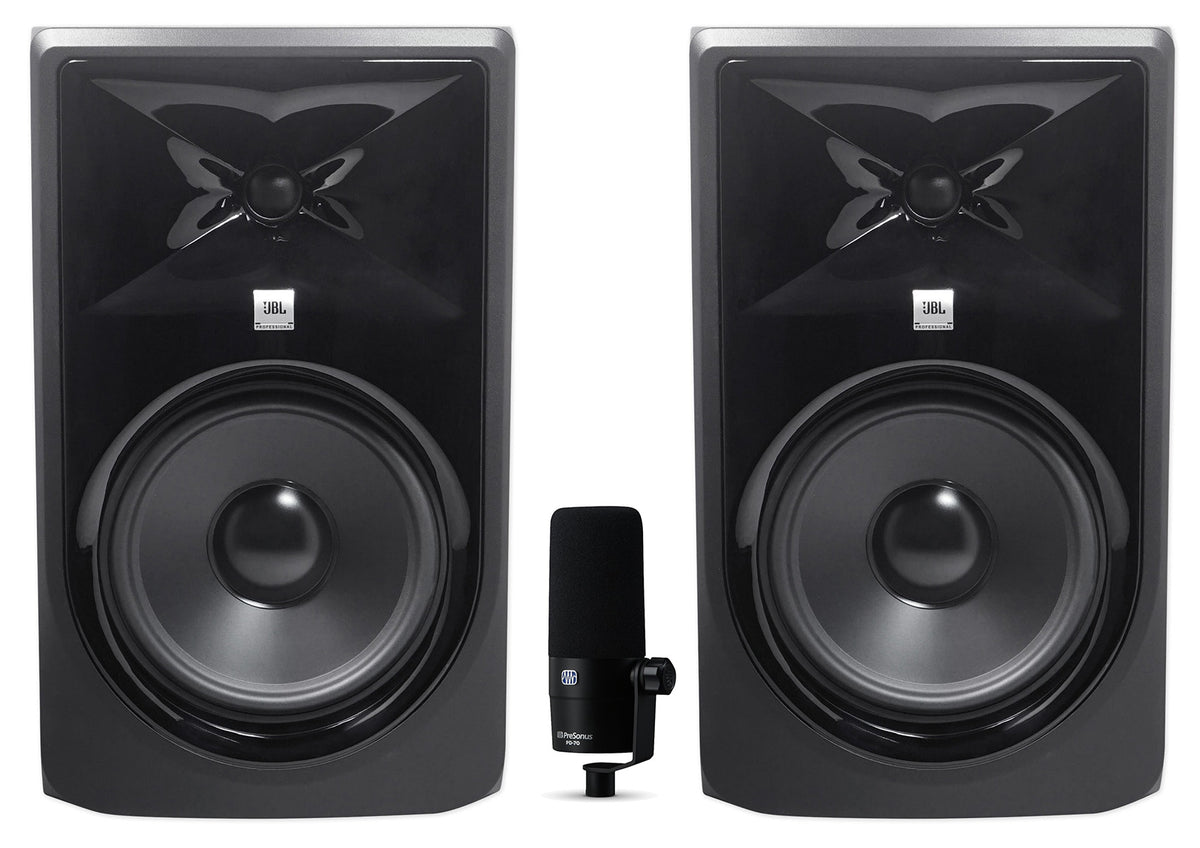 308P MkII 8" Studio Monitor Pair with PreSonus PD-70 Broadcast Microphone