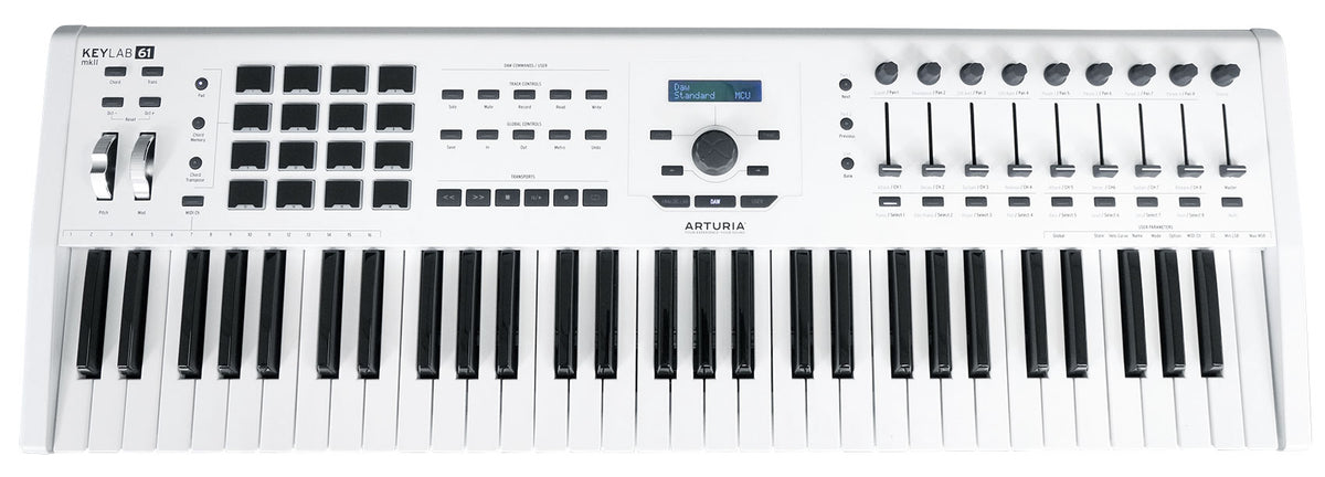 Arturia KeyLab 61 MkII 61-Key Music Production Keyboard Controller in White