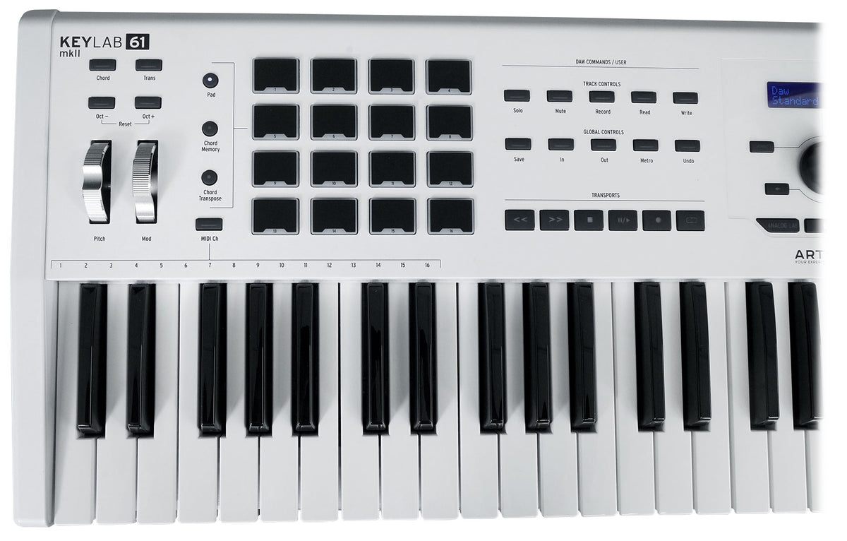 Arturia KeyLab 61 MkII 61-Key Music Production Keyboard Controller in White