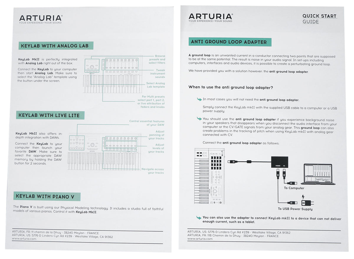 Arturia KeyLab 61 MkII 61-Key Music Production Keyboard Controller in White