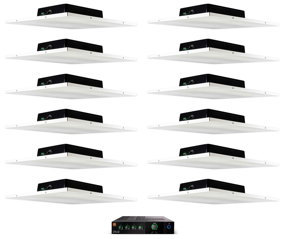 JBL CSMA 1120 Commercial 70v Amplifier+12) Drop Ceiling Tile Speakers For Office