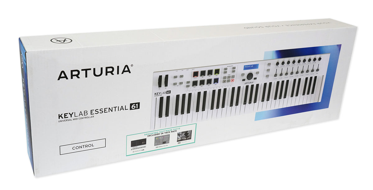 Arturia Keylab Essential 61-Key USB MIDI Keyboard Controller in White+Software