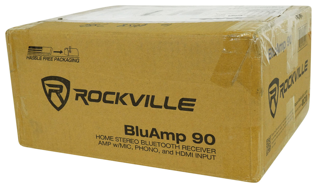 Rockville BLUAMP 90 Home Stereo Bluetooth Receiver Amp w/Mic+Phono+HDMI Input