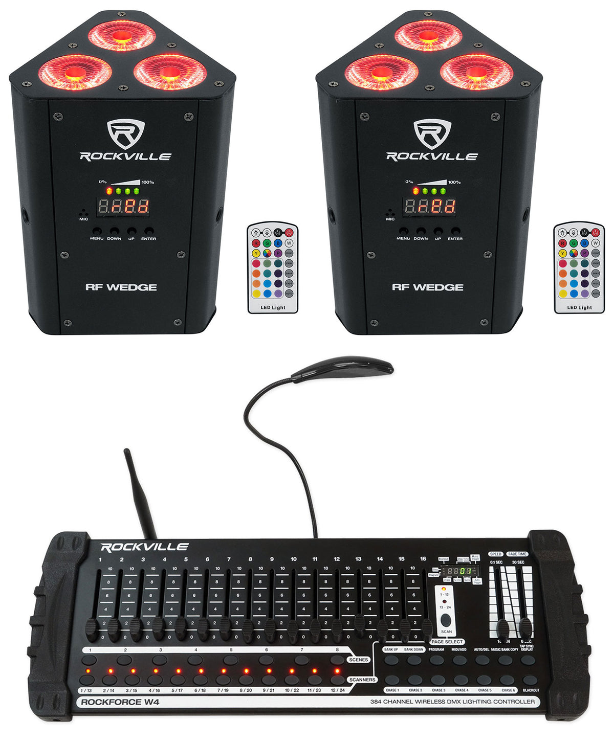 RF Wedge White 2-Pack + ROCKFORCE W4 Controller Bundle