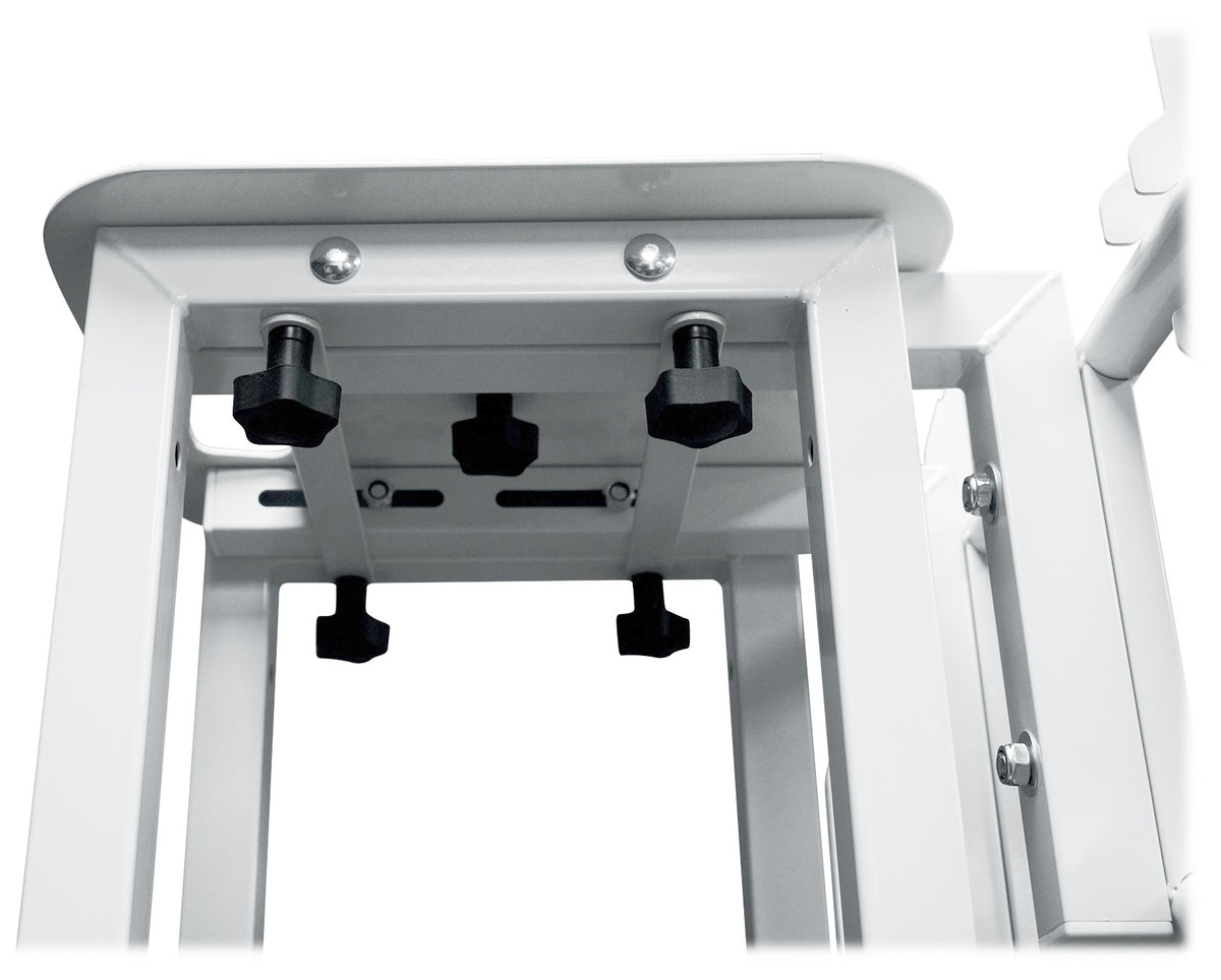 (1) Rockville RTP33-TV White/Black Totem DJ Speaker/Lighting Stand w/ TV Mount