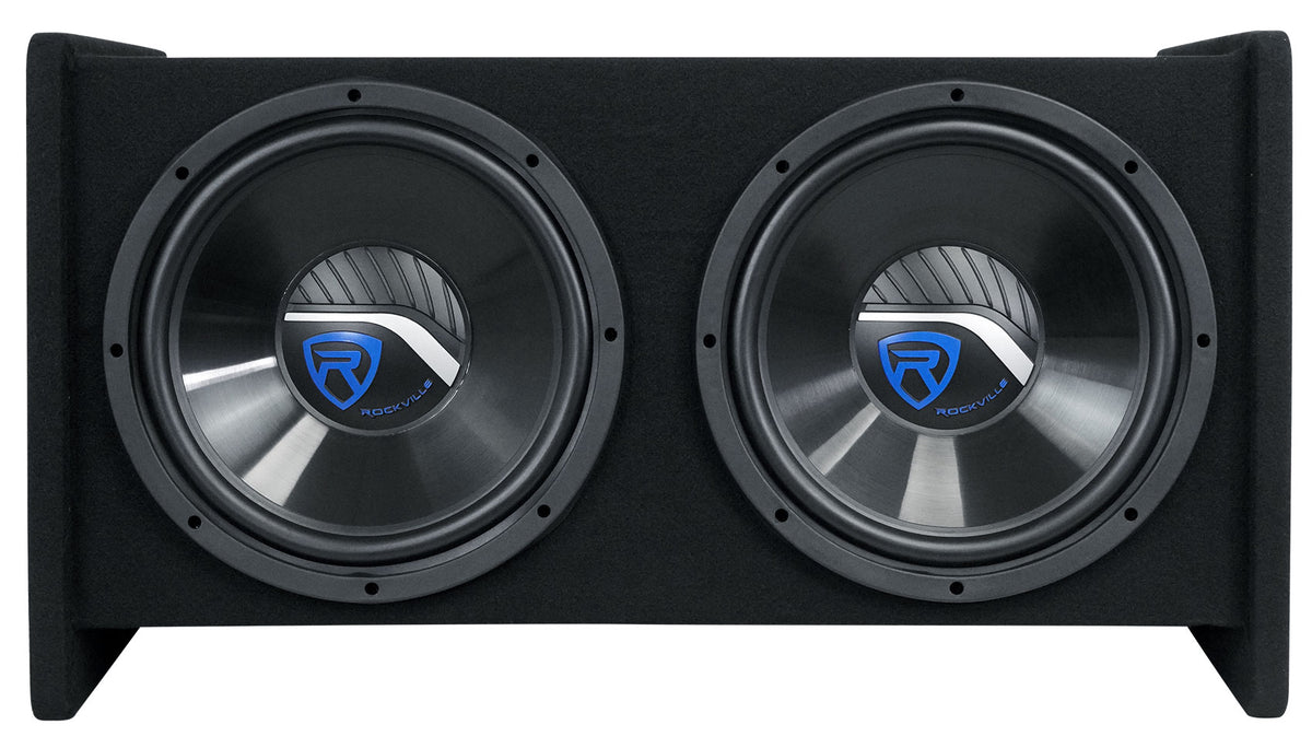 Rockville RV1212P Dual 12" 1200w Car Audio Subwoofers in Vented Sub Enclosure Box