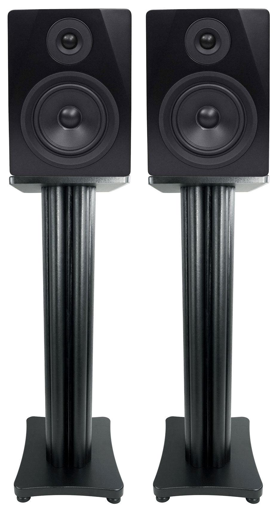 (2) APM5B 5.25" USB Studio Monitor Speakers + 28" Black Premium Stands