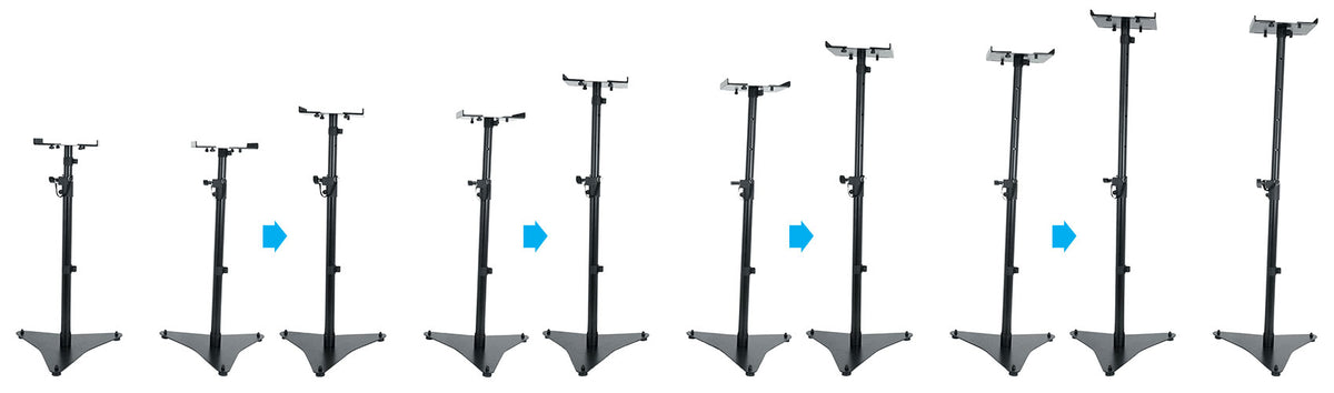 (2) APM5B 5.25" 250W Powered Studio Monitor Speakers + Adjustable Stands