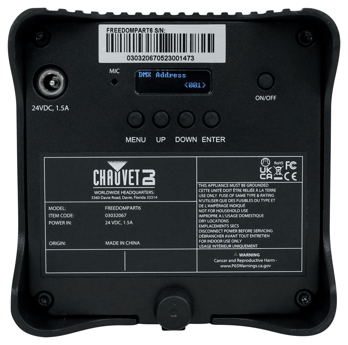 Chauvet DJ Freedom Par T6 Wireless Rechargeable RGB LED DMX Par Wash Up-light