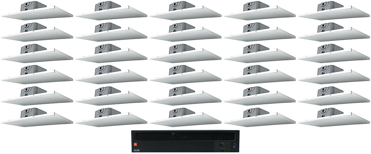 JBL CSA1300Z 70v Commercial Amplifier+(30) 2' X 1' Drop Ceiling Tile Speakers