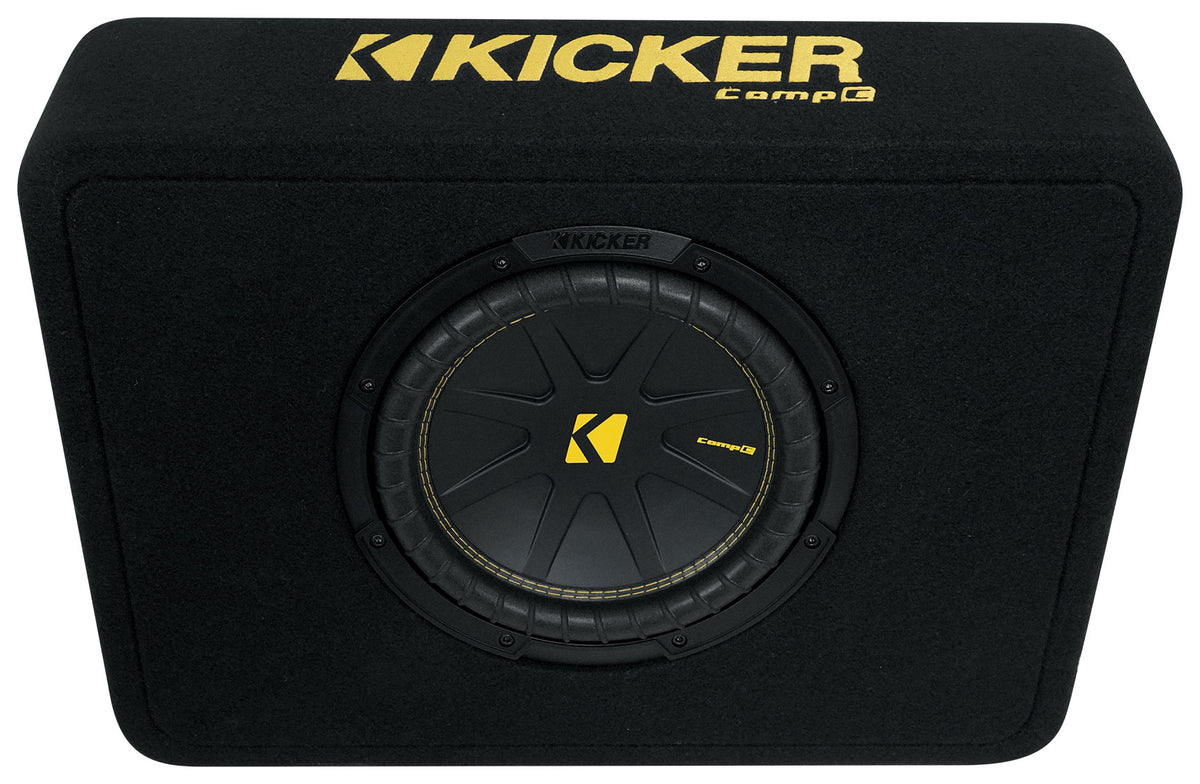 Kicker 50TCWC102 CompC 10" Subwoofer+Slim Shallow Sub Box Enclosure 2ohm TCWC102