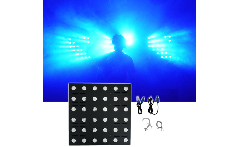 (2) STAGE MATRIX 36 RGB DJ Blinder Lights + DMX Controller + LED Fogger