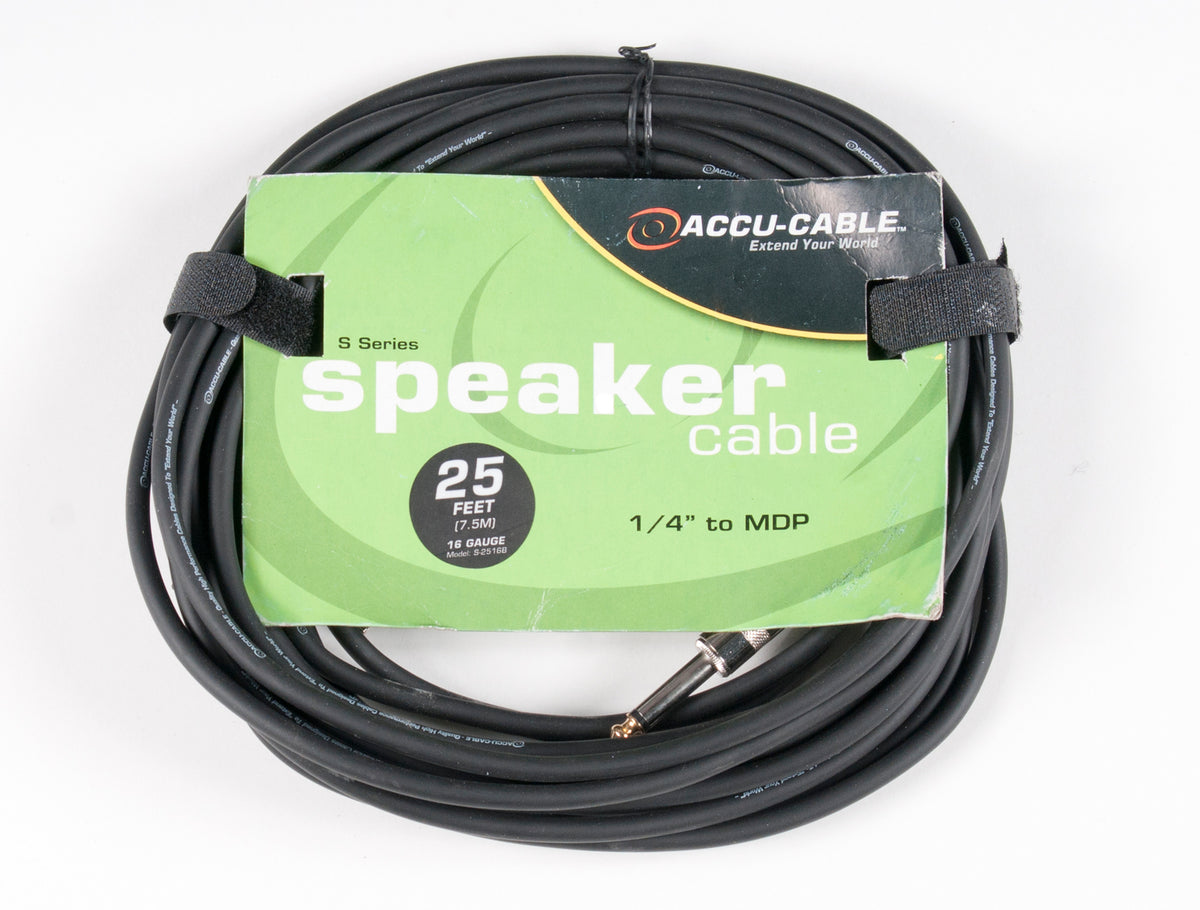 Accu-Cable S-2516B 25 Foot 16 Gauge 1/4" To MDP Speaker Cable American DJ