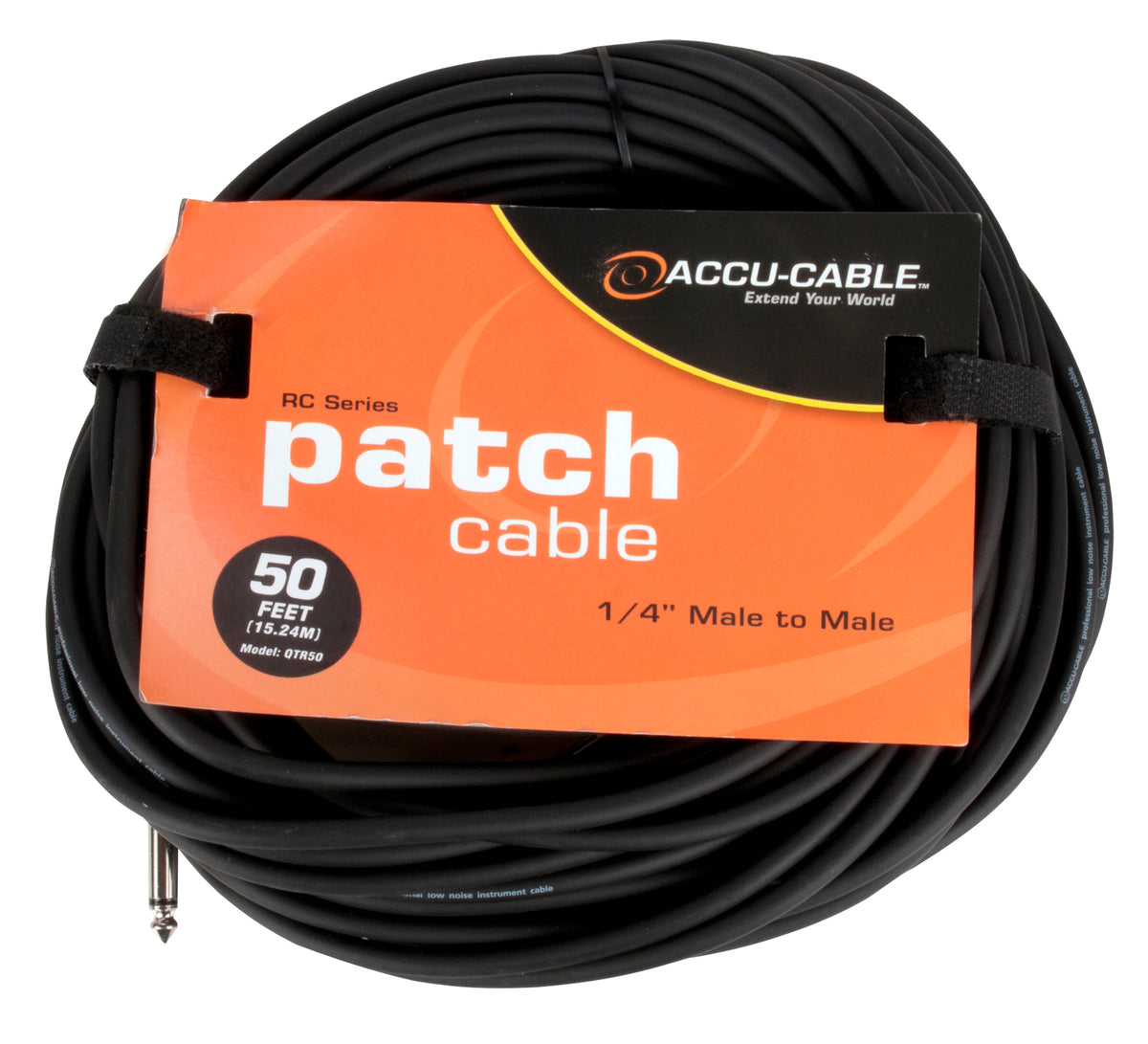 Accu-Cable QTR50 50 Foot 1/4" Male To Male Instrument Cable Mono ADJ