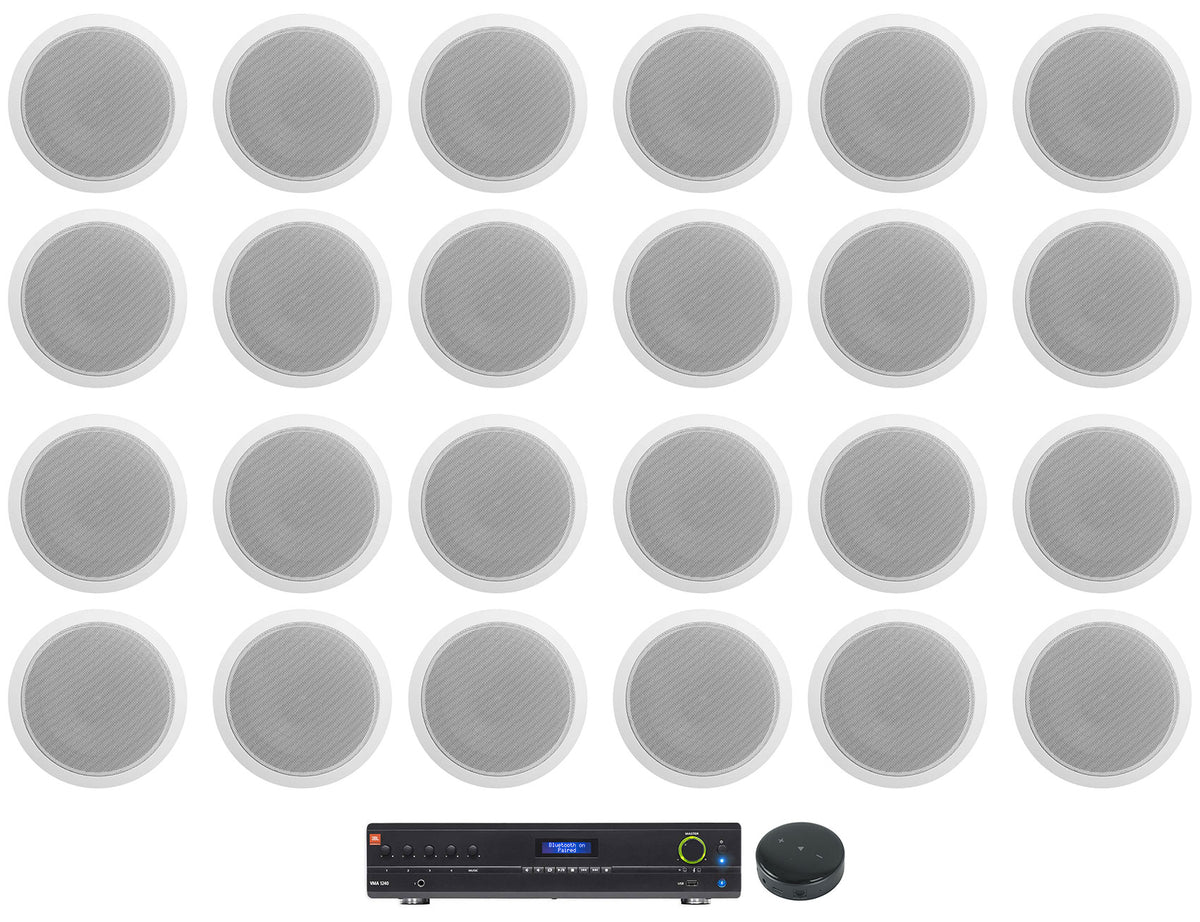 JBL Commercial Amp+Wifi Receiver+24) 6" Ceiling Speakers For Restaurant/Bar/Cafe