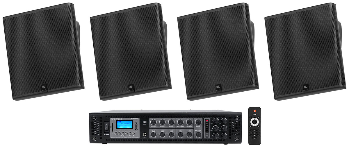 (2) SLP14/T-BK + RCS180-6 70V On-Wall Speaker System