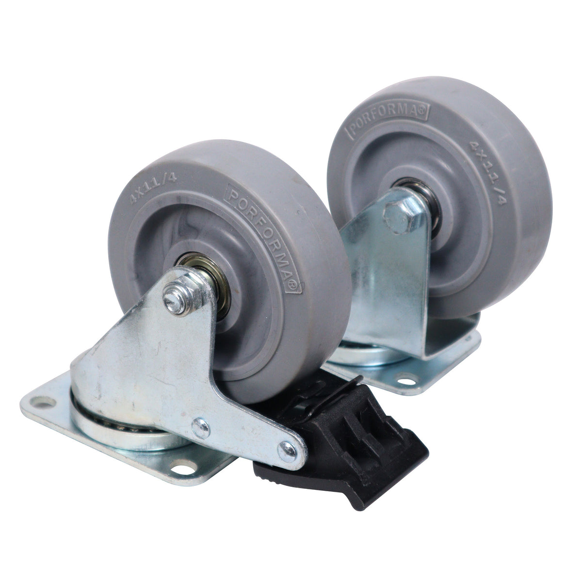 X-CASTER4GR95X65 Replacement 4" Industrial Caster Wheels With Plate