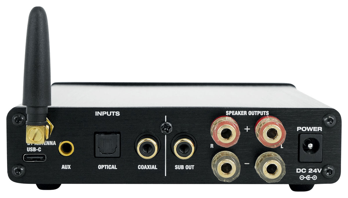 Rockville BLUDAC2B DAC/Bluetooth Amplifier Home Receiver USB/Optical/Sub Out