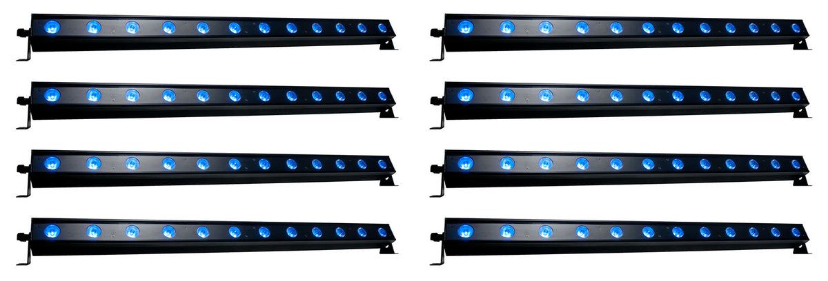 (8) Ultra Hex Bar 12 12x10W RF RGBAW+UV LED DMX Wash Bar Lights